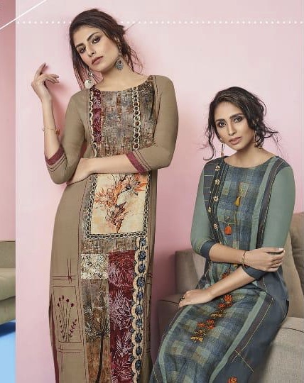 Rukmee Vol 6 By Radhak 650 Series Fancy Printed Kurti Catlog Wholesaler Surat