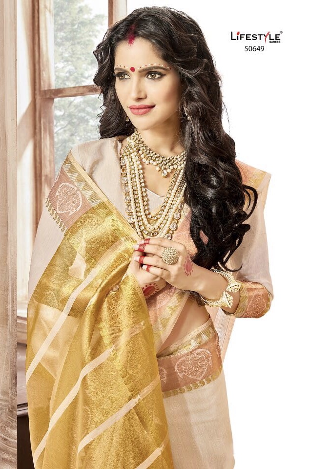 Lifestyle Khadi Silk Vol 13 50641 Series Weaving Silk Saree Catlog Wholesale Dealer Surat