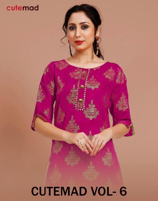 Cutemad Vol 6 Party Wear Kurtis With Plazzo  Manufacturer Traders Surat Gujrat