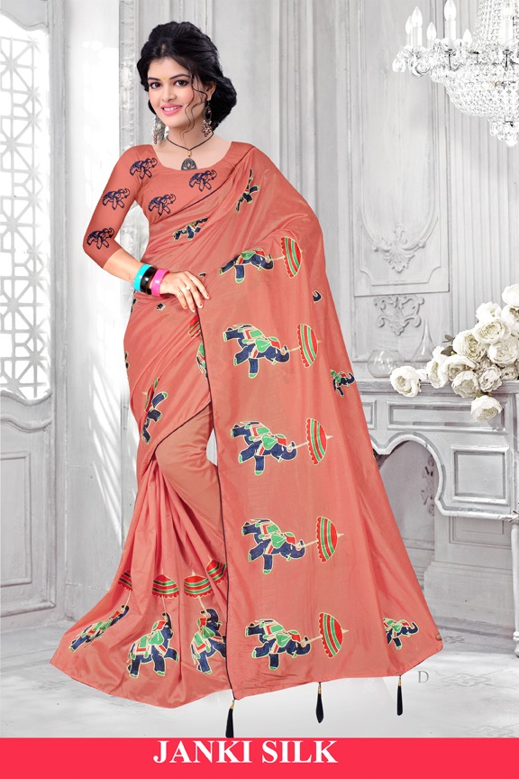 Janki Silk By Right One Fancy Vichitra Saree Catlog Wholesale Dealer Surat