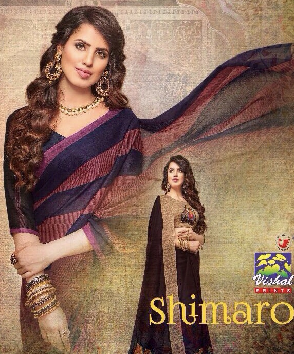 Vishal Shimaro 11943 Series Fancy Silk Printed Saree Saller