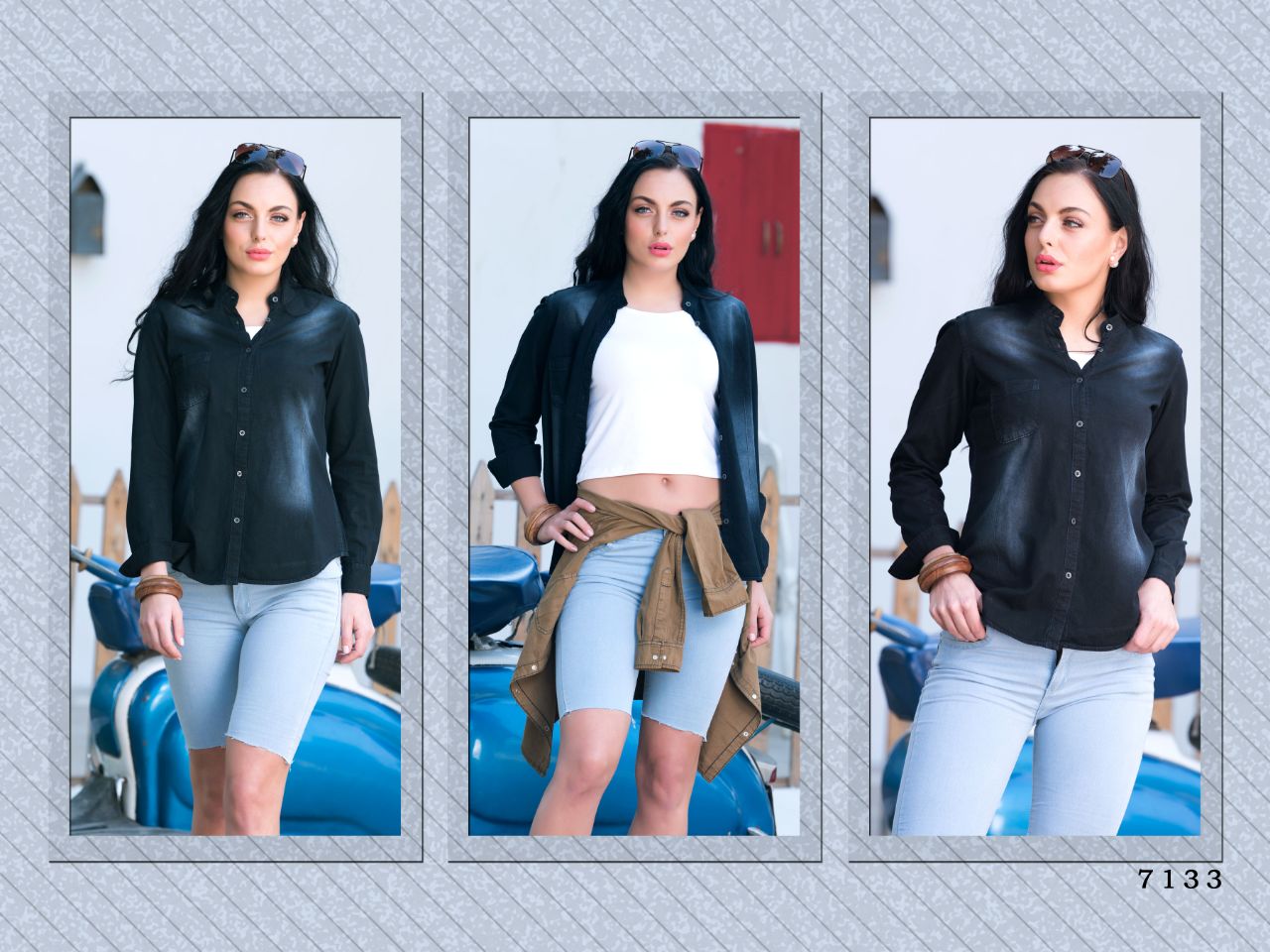 Indigo Denim Tops By Varun Available At Wholesale Rates