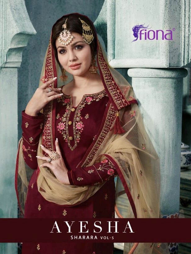 Ayesha Sharara Vol 5 By Fiona 22291 Series Fancy Party Wear Sarara Suit Collection Wholesale Dealer ...