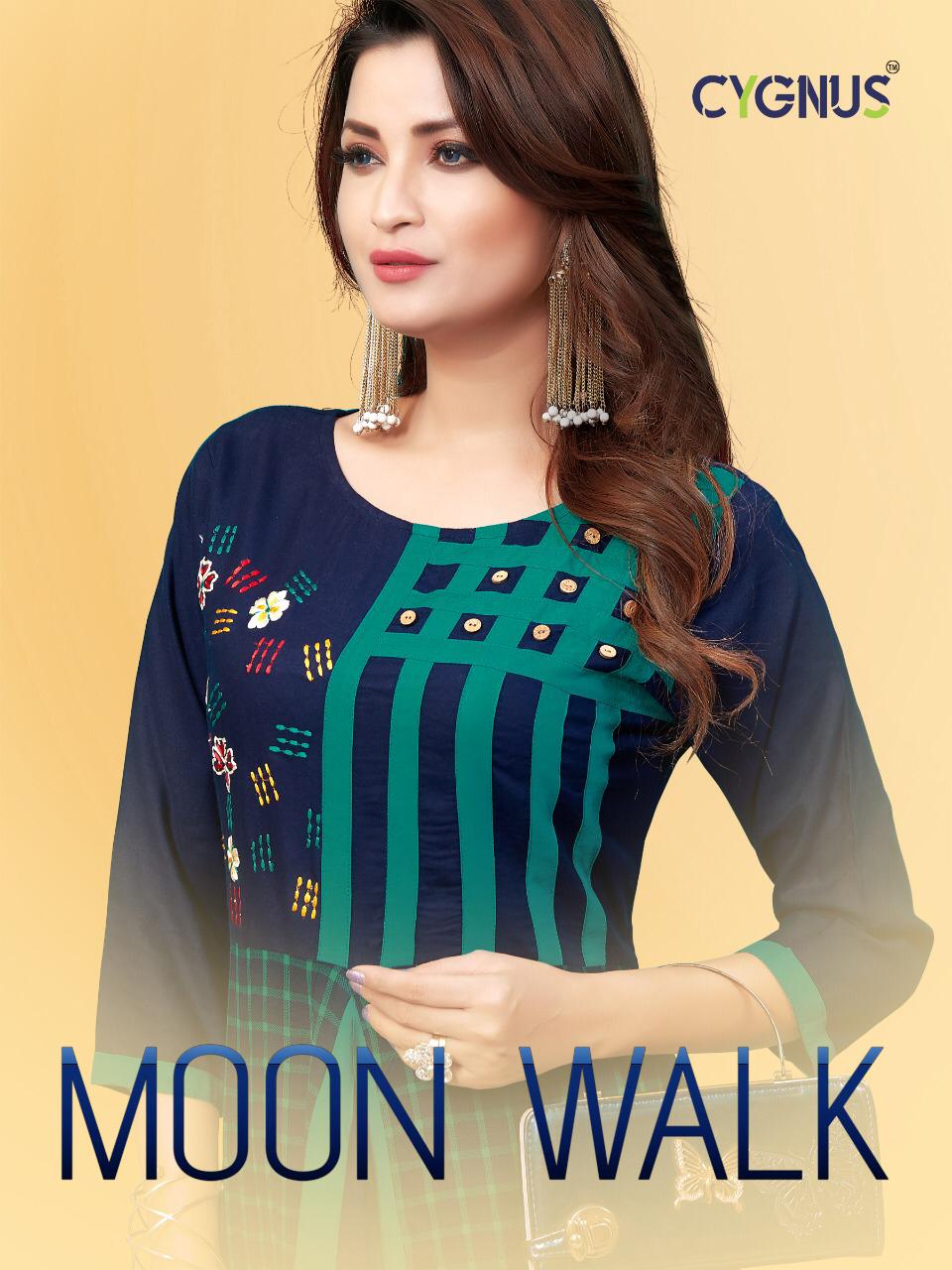 Moon Walk By Cygnus 1001 Series Heavy Reyon Printed Kurti Catlog Wholesaler Surat