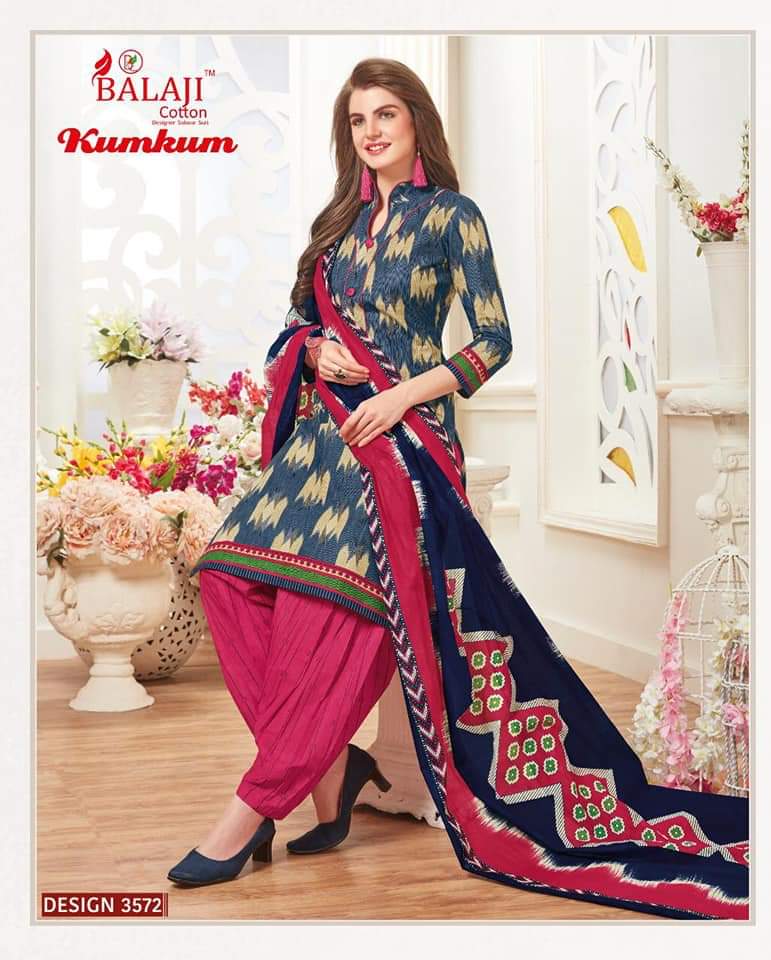 Kumkum Vol 19 By Balaji Cotton 3571 Series Fancy Cambric Cotton Salwar Kameez Catlog Wholesaler Sura...