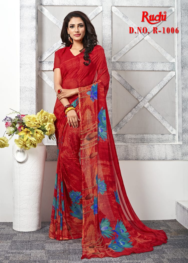 Raaga Georgette By Ruchi Saree 1001 Series Fancy P Georgette Printed Saree Collection Wholesaler Sur...