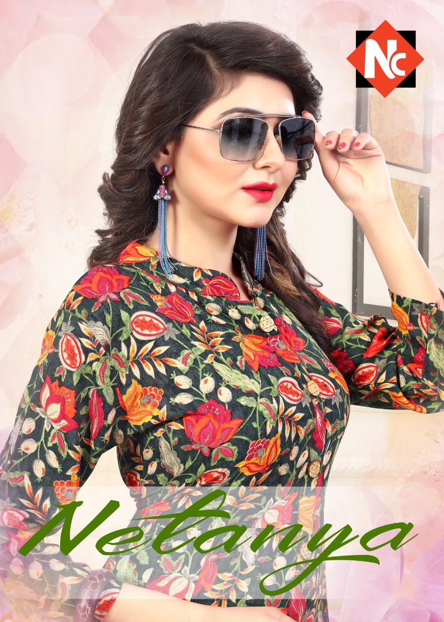 Netanya Vol 2 By Neeti Fancy Reyon Printed Gown Style Kurti Catlog Wholesaler Surat