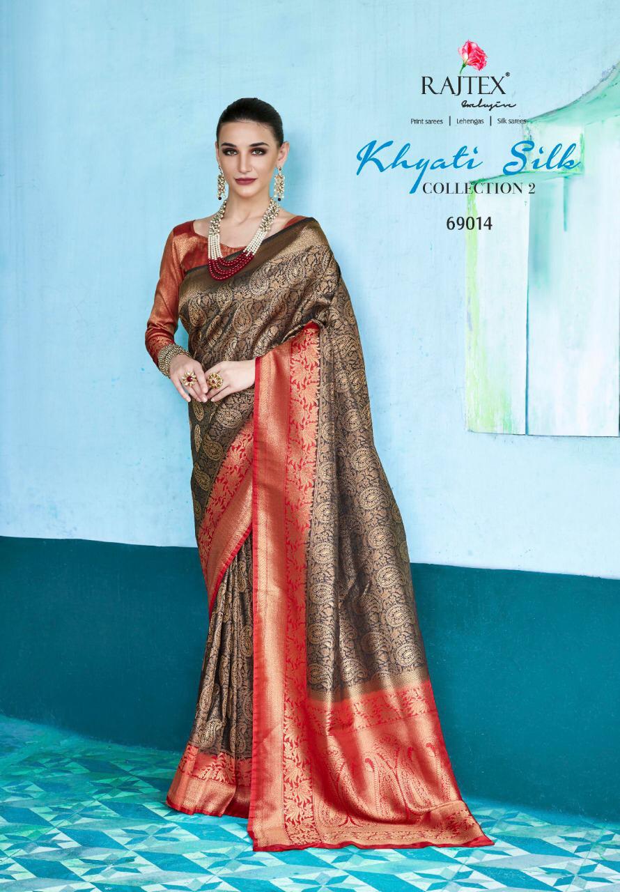 Khyati Silk C 2 By Rajtex 69011 Series Fancy Deaigner Silk Saree Catlog Wholesale Dealer Surat