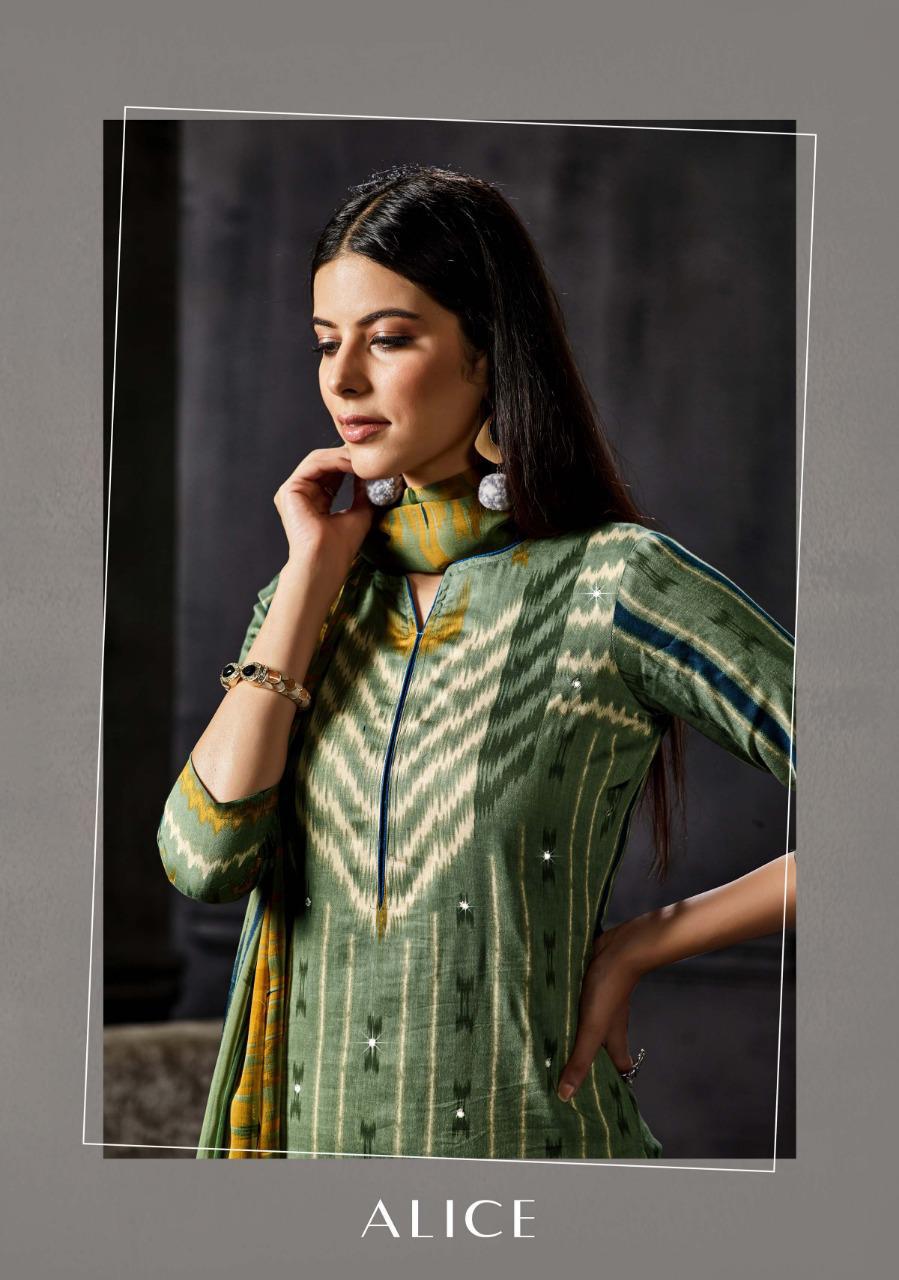 Alice By Sargam 108001 Series Fancy Pure Jam Printed Salwar Kameez Catlog Wholesaler Surat