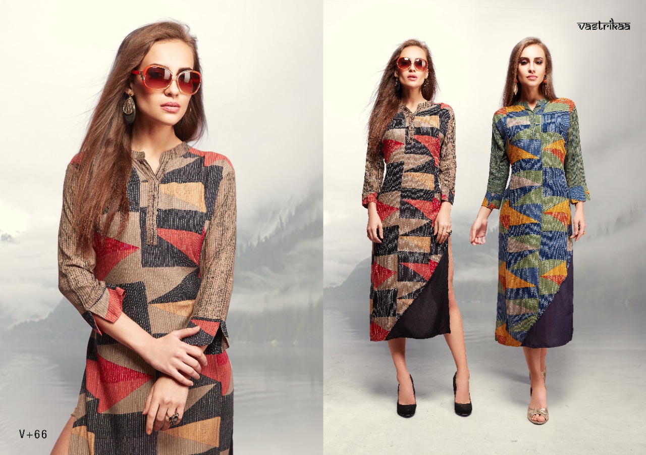 Vastrikaa Splash Vol 10 V 63 Series Reyon Kurti Catlog Wholesale Dealer And Supplier Surat