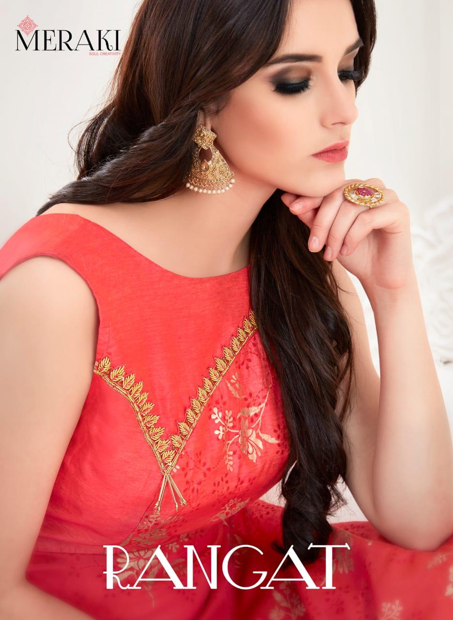 Rangat By Meraki 4061 Series Designer Party Wear Gown Suit Catlog Wholesale Dealer And Supplier Sura...
