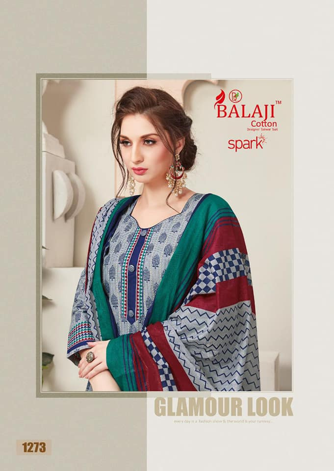 Spark Vol 11 By Balaji Cotton 1265 Series Fancy Cambric Cotton Salwar Kameez Catlog Wholesaler Surat
