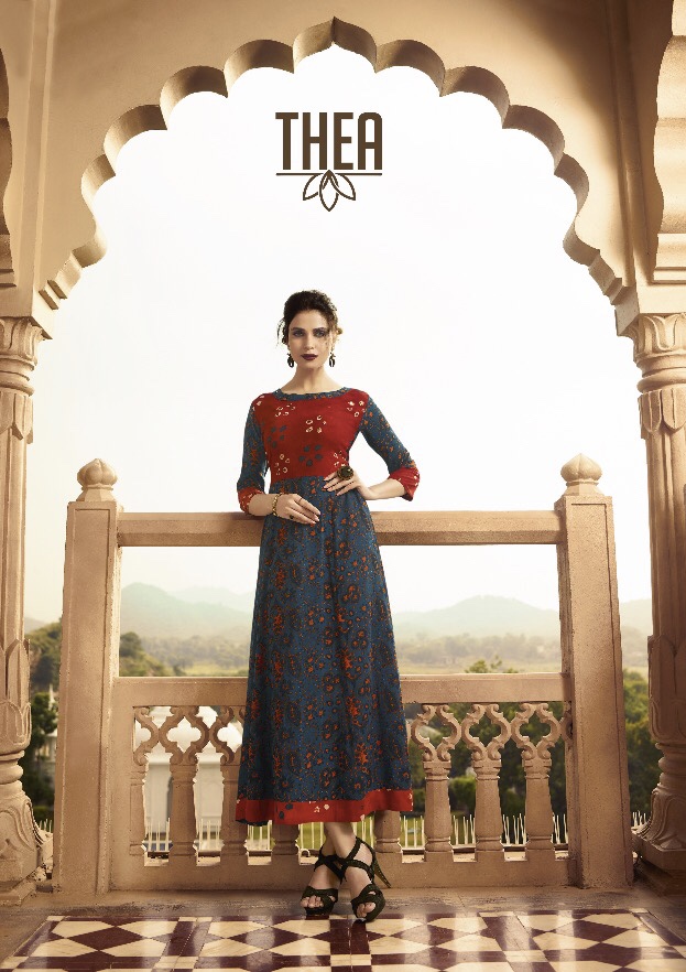 Thea By Vishwam Fancy Reyon Printed Kurti Catlog Wholesale Dealer Surat