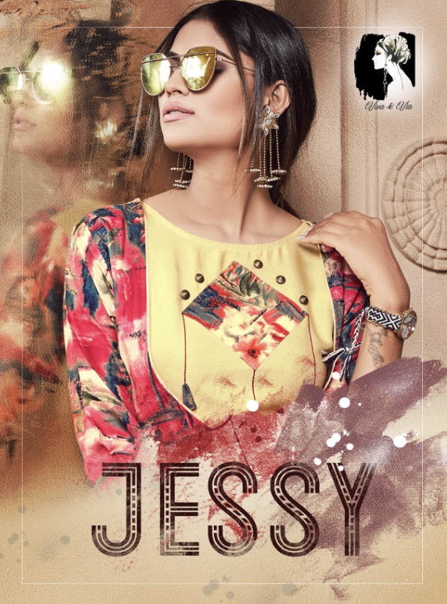 Jessy By Viva N Via 1001 Series Fancy Reyon Printed Kurti Catlog Wholesaler Surat