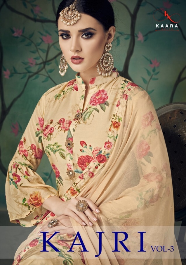 Kajri Vol 3 By Kaara Suit 12001 Series Muslin Cotton Digital Print Garara Suit Wholesale Dealer And ...