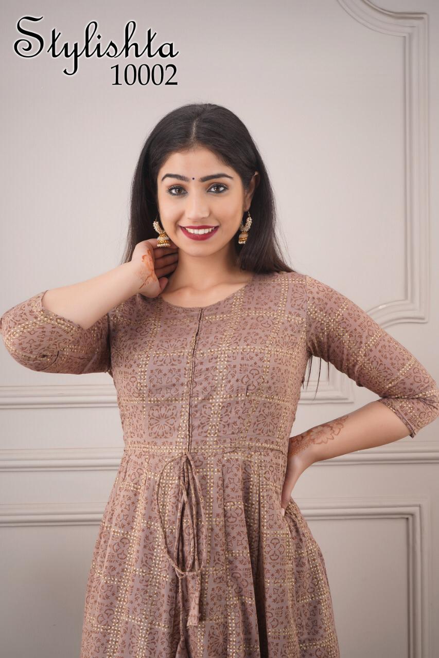 Stylishta Vol 10 Pure Fabric Kurti Gowns Manufacturer Traders Surat