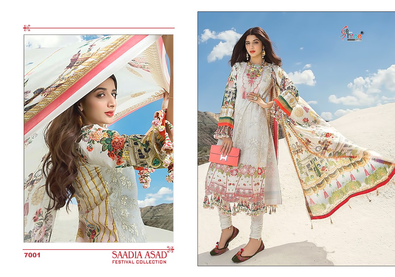 Shree Fabs Saadia Asad Festival Collection 7001 Series Pakistani Suit Collection Wholesale Dealer An...