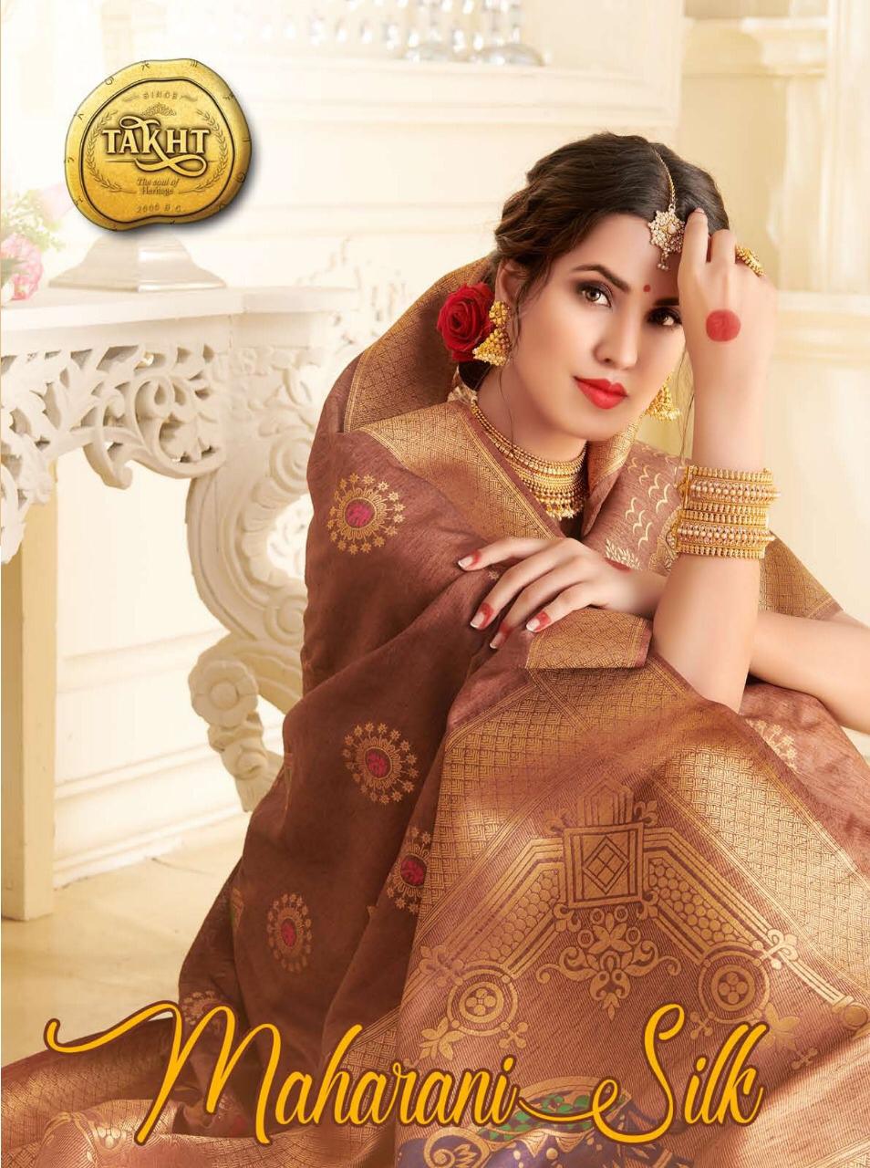 Maharani Silk Vol 301 By Raj Sanskar Takht 301 Series Fancy Party Wear Weaving Silk Saree Collection...