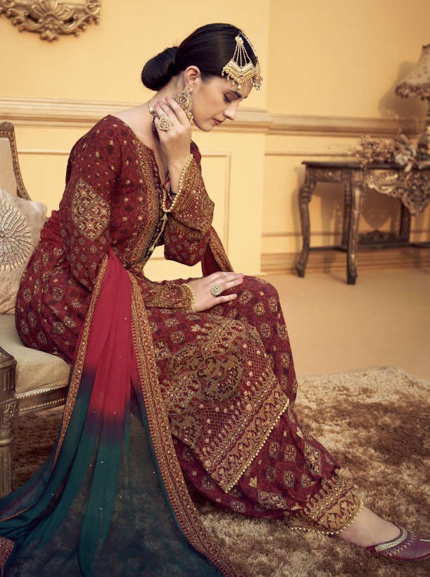 Inayat By Shree Fabs 5001 Series Maslin Digital Printed Salwar With Stited Plazzo Catlog Wholesale D...