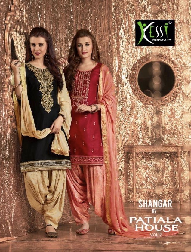 Shangar By Patiala House Vol 7 By Kessi Fabrics 3821 Series Fancy Jam Silk Cotton Patiala Suit Catlo...