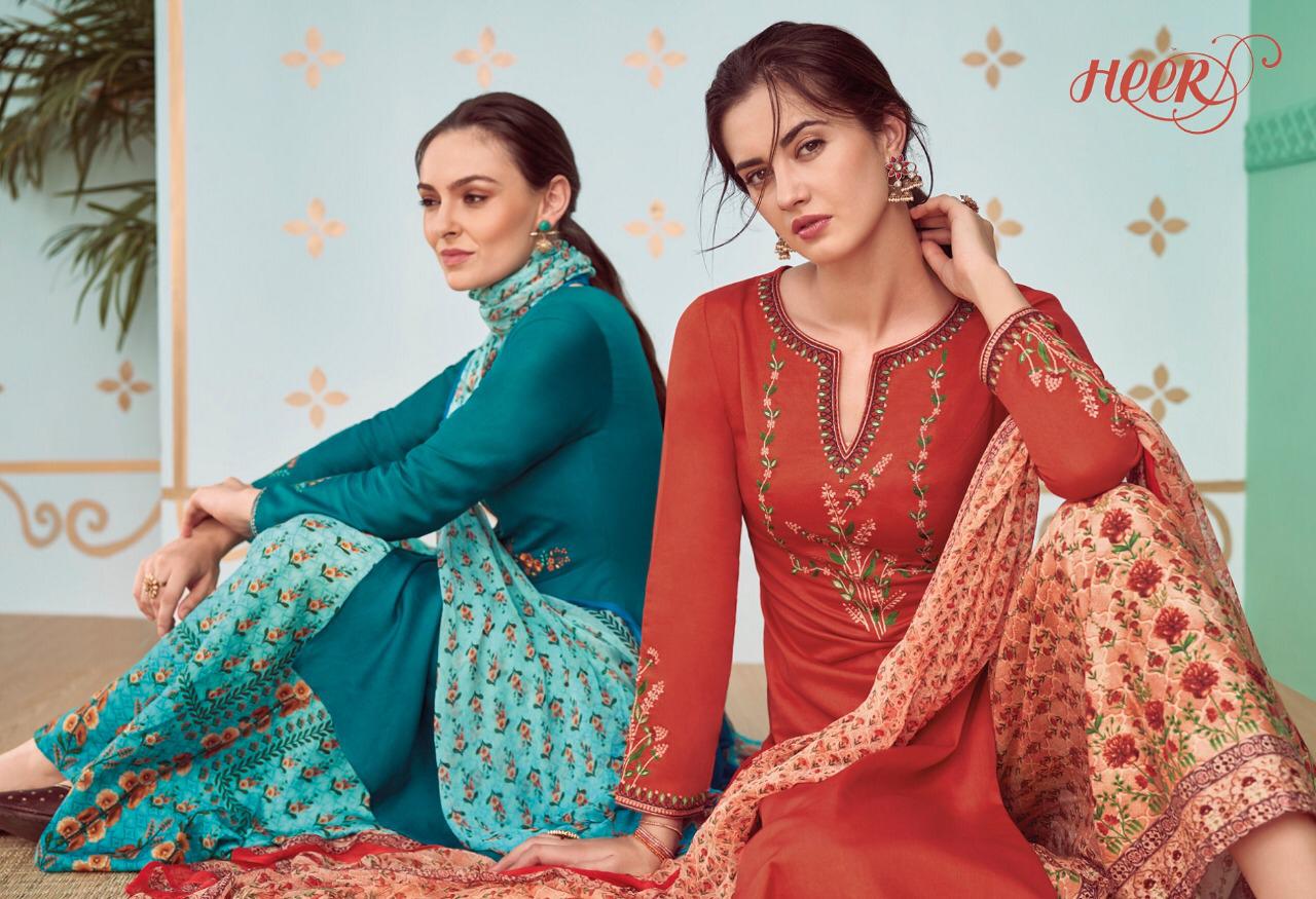 Heer Vol 44 By Kimora 9051 Series Fancy Party Wear Pure Cotton Satin Salwar Kameez Catlog Wholesaler...