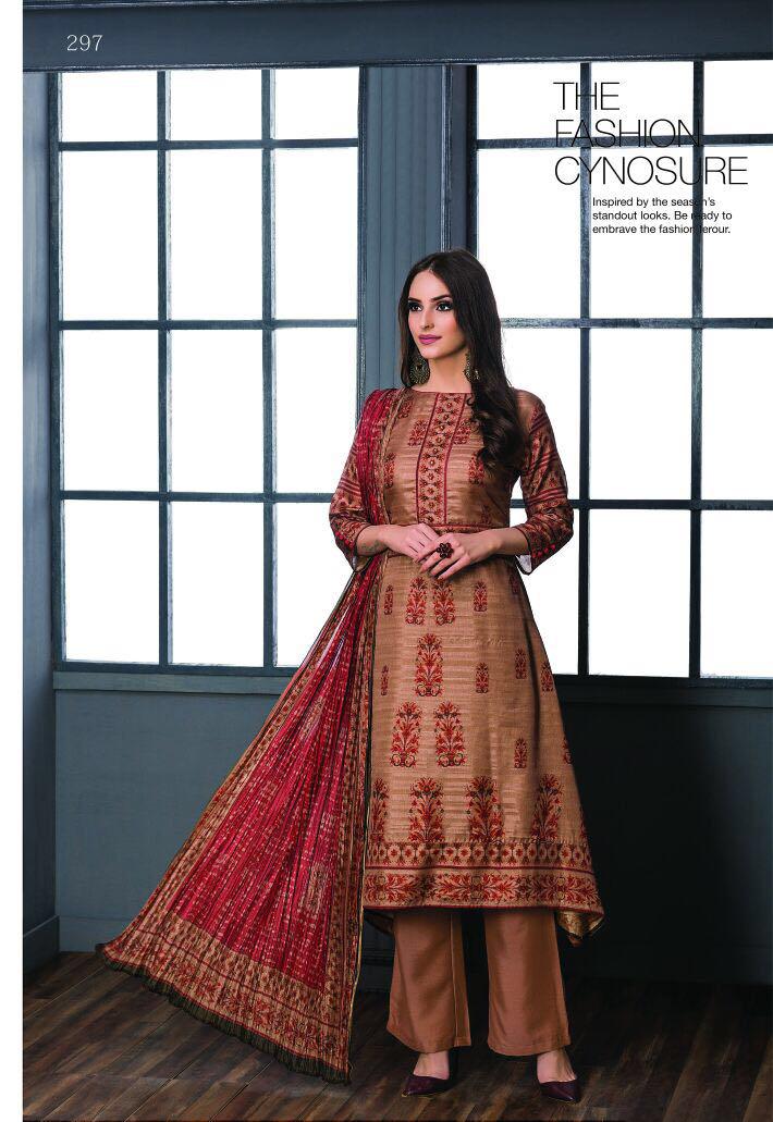 Saanjh By Sri Fancy Chandrakanta Silk Printed Salwar Kameez Catlog Wholesale Dealer Surat