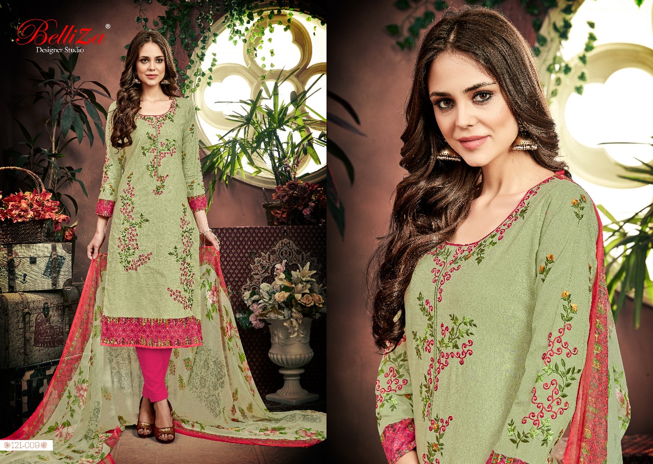 Inayat By Belliza Designer Studio 121001 Series Fancy Cotton Digital Printed Salwar Kameez Catlog Wh...