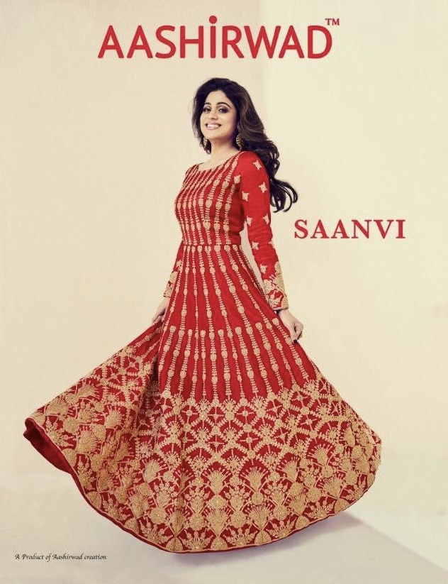 Saanvi By Aashirwad 8081 Series Fancy Party Wear Gown Suit Collection Wholesale Dealer Surat