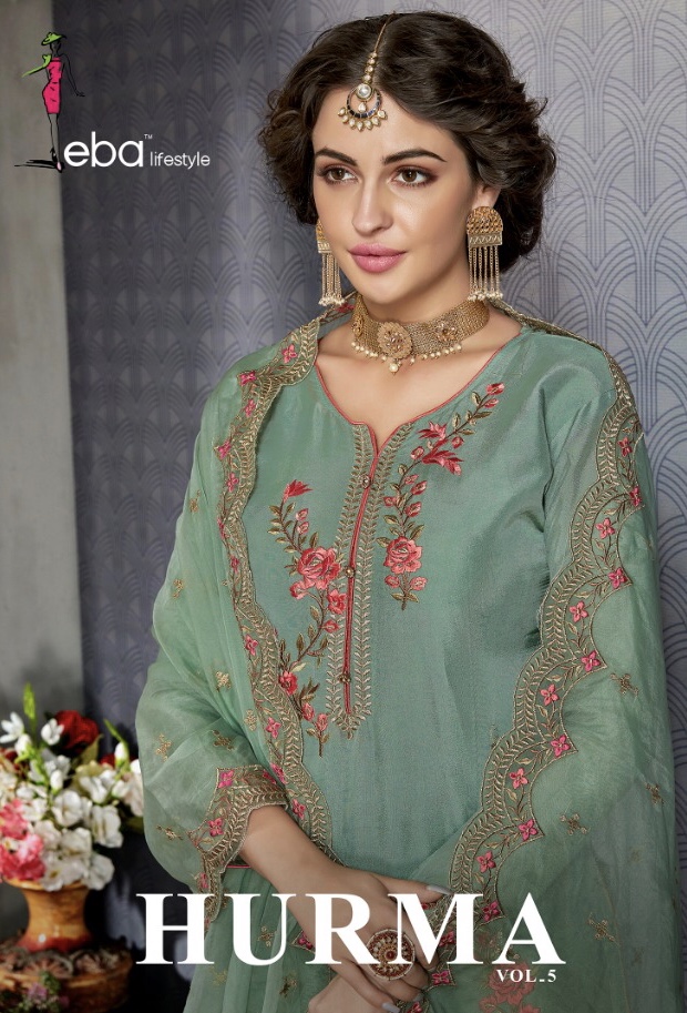 Hurma Vol 5 By Eba Lifestyle 1026 Series Designer Sarara Suit Collection Wholesale Dealer Surat