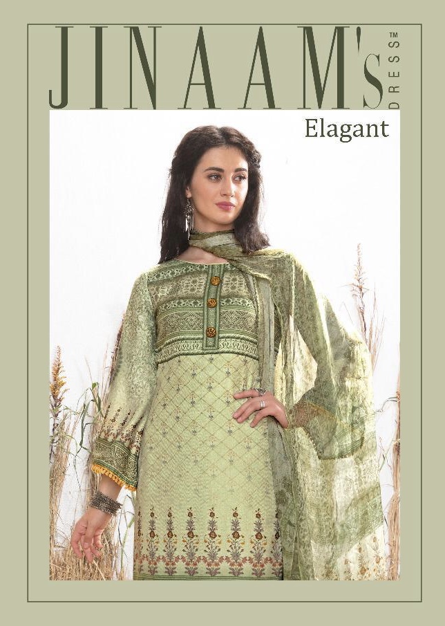 Elegant By Jinaam 8594 Series Fancy Cotton Silk Digital Printed Salwar Kameez Catlog Wholesale Deale...