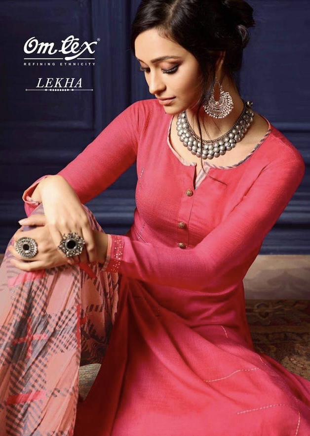 Lekha By Omtex 31 Series Designer Reyon Slub Kurti With Plazzo Catlog Wholesale Dealer Surat