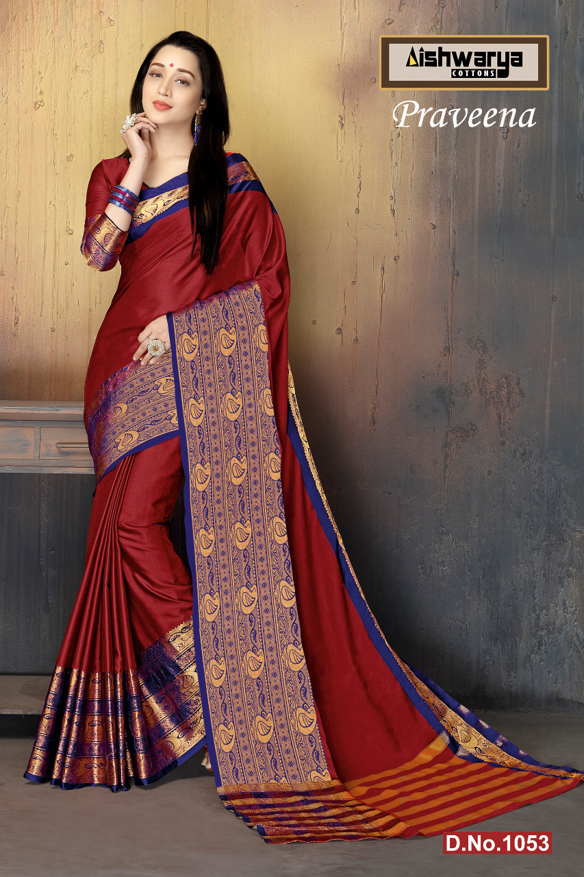 Aishwarya Cottons Praveena 1051 Series Cotton Saree Dealer