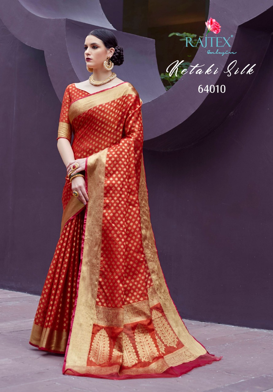 Ketaki Silk By Rajtex 64001 Series Fancy Tarditional Orgenza With Tissue Silk Saree Catlog Wholesale...