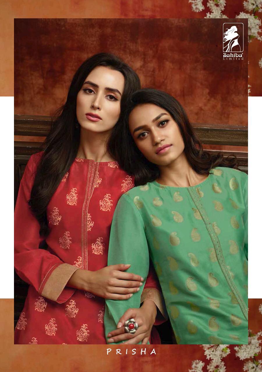 Prisha By Sahiba Fancy Pashmina Gold Printed Salwar Kameez Catlog Wholesale Dealer Surat