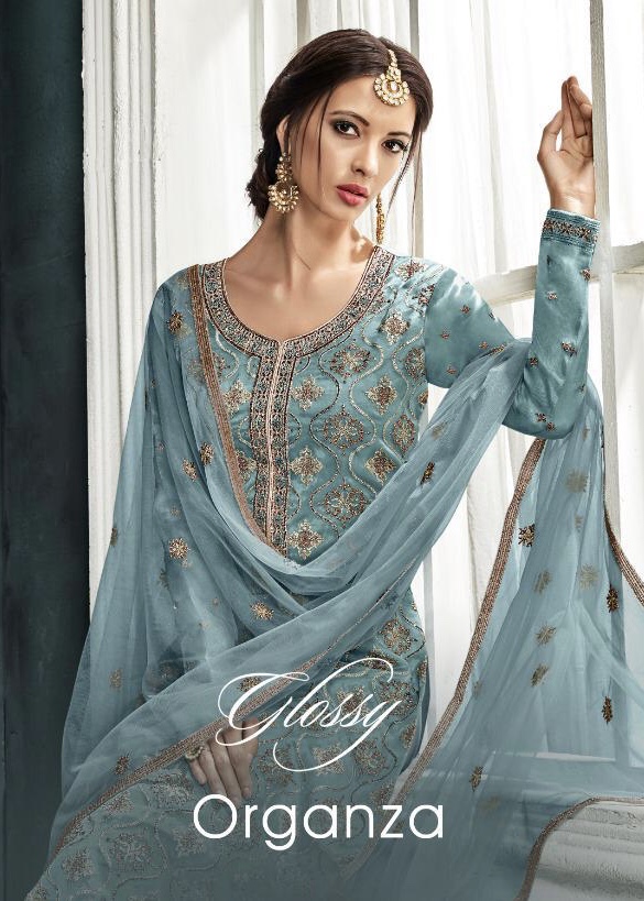 Organza By Glossy 846 Series Fancy Organza Embroidery Salwar Kameez Catlog Wholesaler Surat
