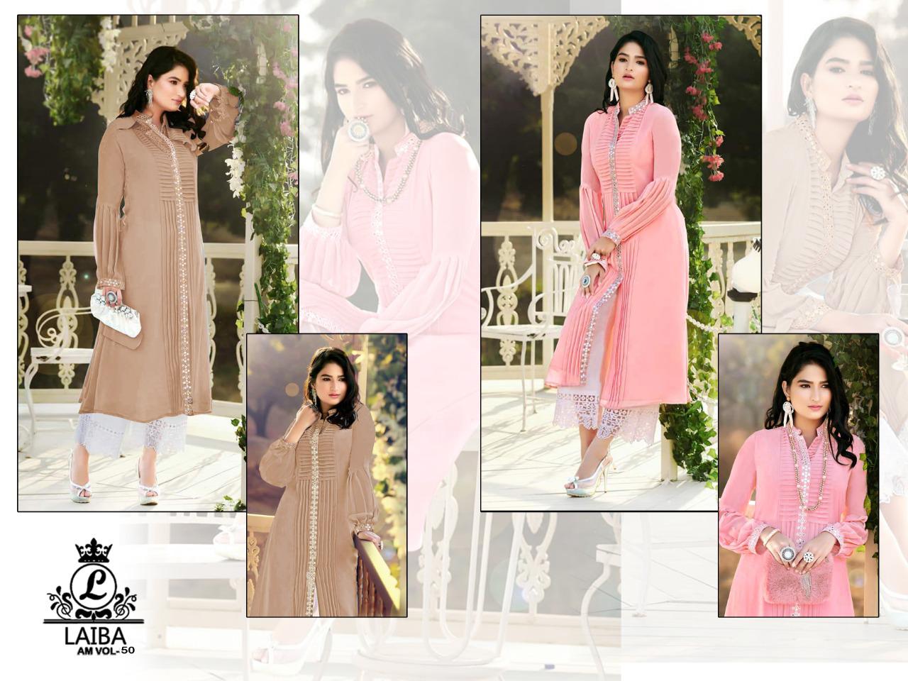 Vol 50 Designer Long Tunic Embellished Beautiful With Mirror By Laiba Wholesaler Supplier From Gujra...