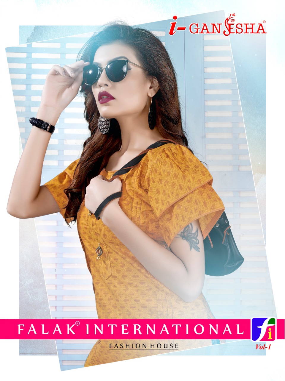 I Ganesha By Falak International 1008 Series Fancy Pure Cotton Short Tops Collection Wholesaler Sura...