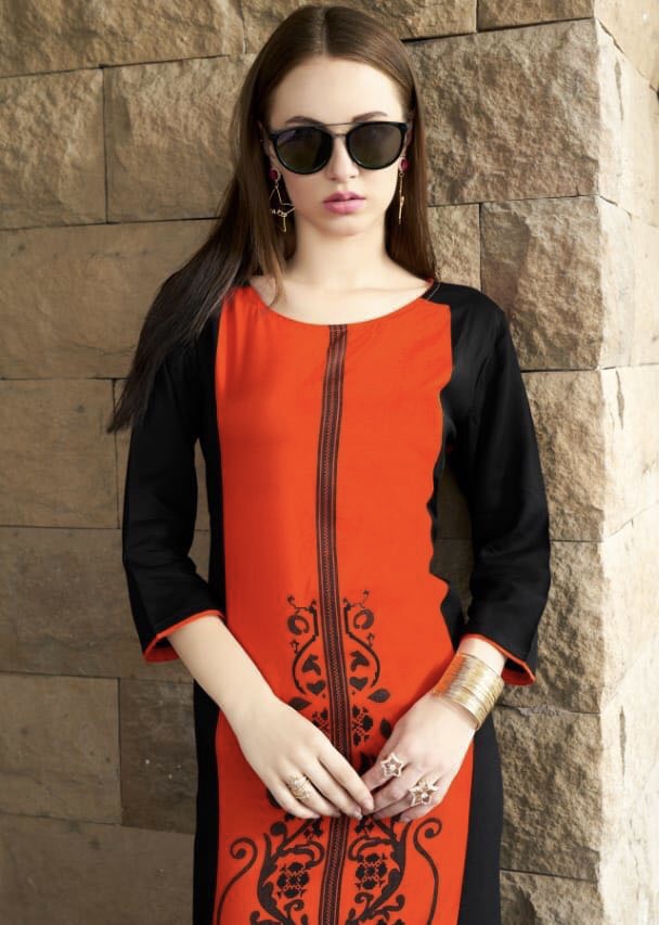 Poonam Nitara Vol 2 2001 Series Reyon Printed Kurti Catlog Wholesaler And Supplier Surat