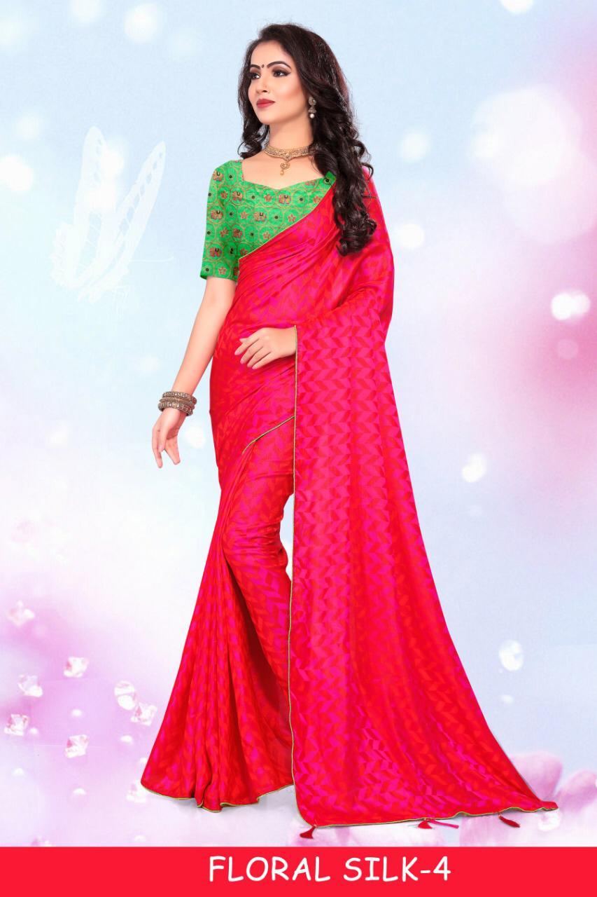 Floral Silk Vol 4 By Right One Fancy Jaquard Silk Saree Catlog Wholesale Dealer Surat