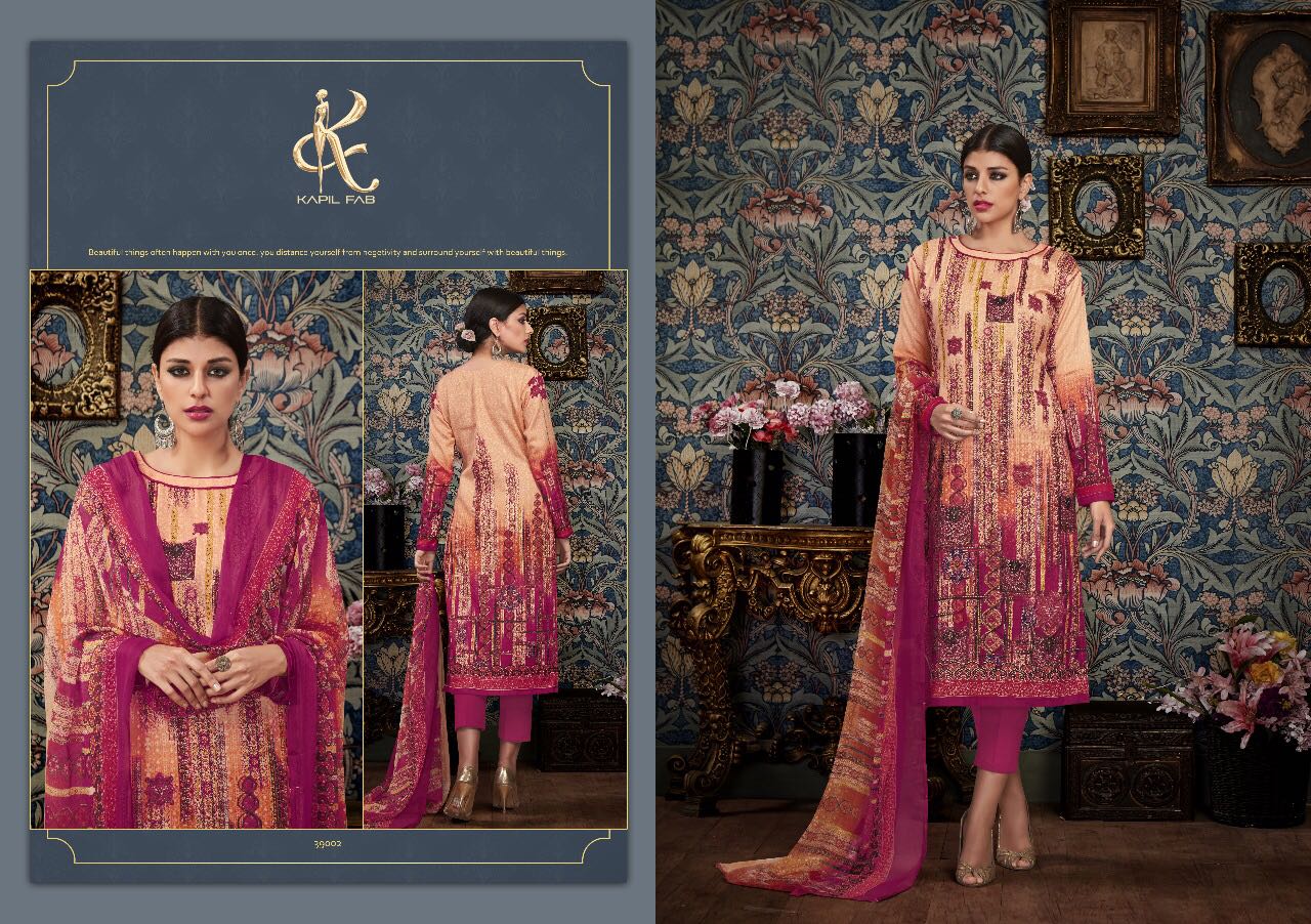Kapil Fab Sara Vol 2 39001 Series Cotton Satin Print Suit