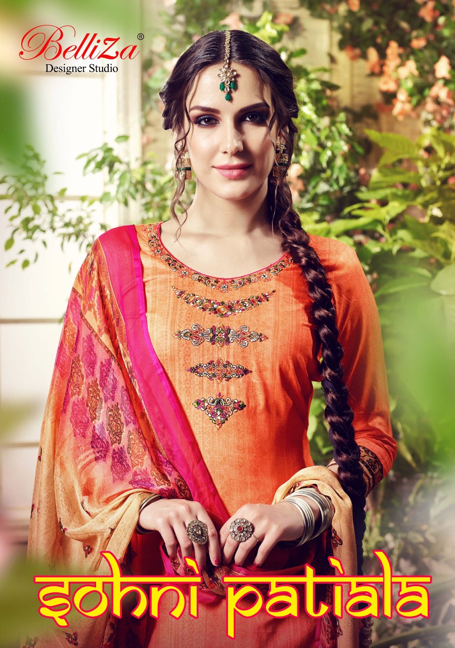 Belliza Designer Studio Sohni Patiala 133007 Series Pure Cotton Patiala Suit Catlog Wholesale Dealer...
