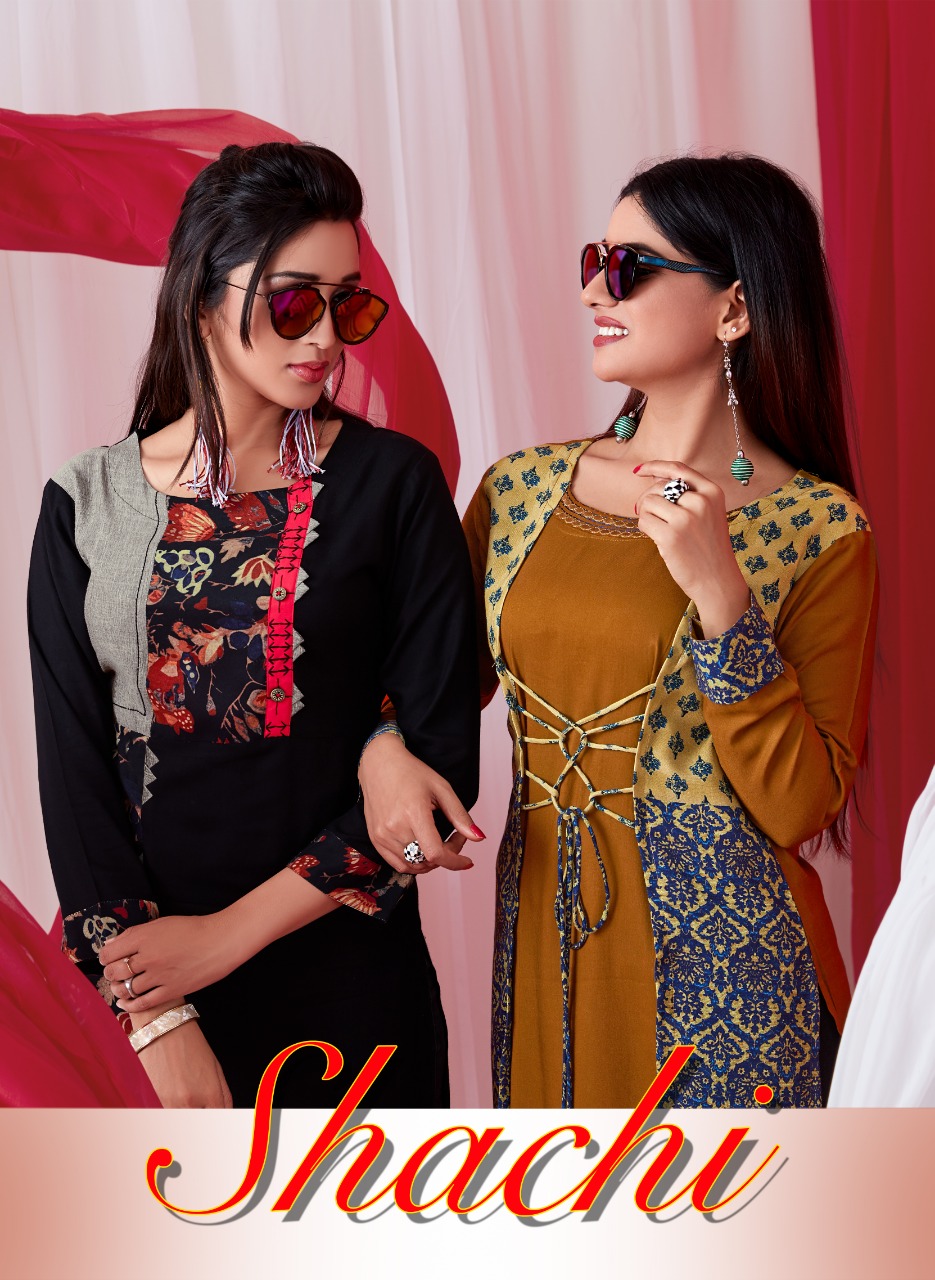 Shachi Vol 4 By Kalakari Nx 1001 Series Designer Reyon Printed Kurti Catlog Wholesale Dealer Surat