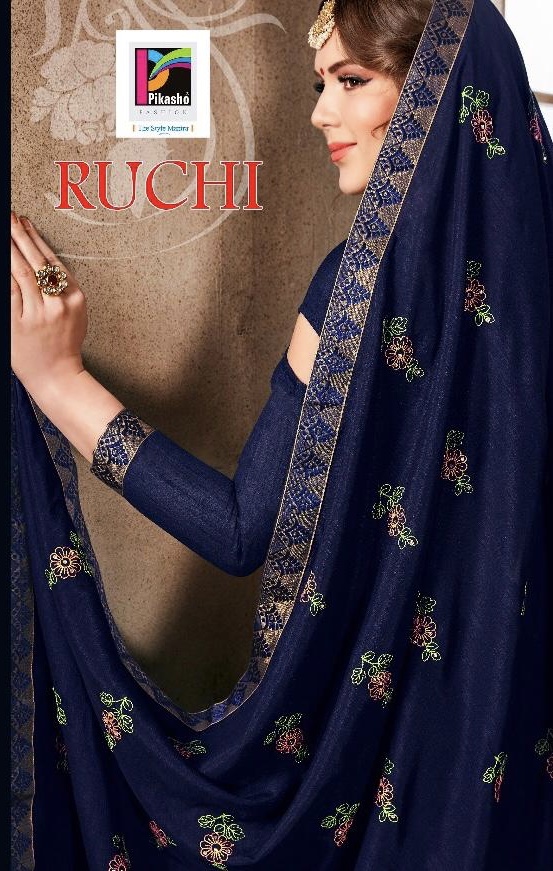 Ruchi By Pikasho 84001 Series Fancy Party Wear Sarees Catlog Wholesaler Surat