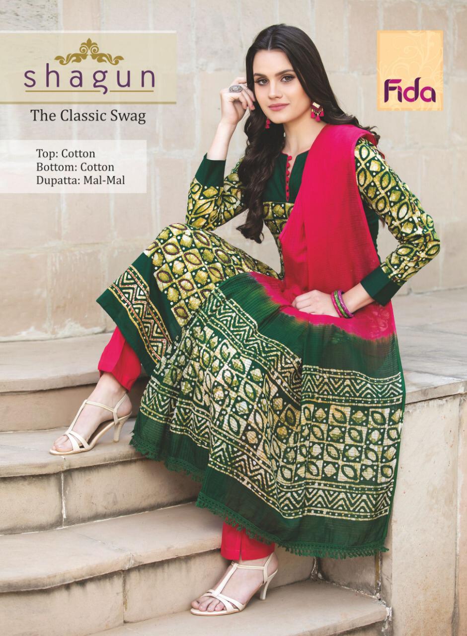 Shagun By Fida 1401 Series Fancy Cotton Printed Salwar Kameez Catlog Wholesaler Surat