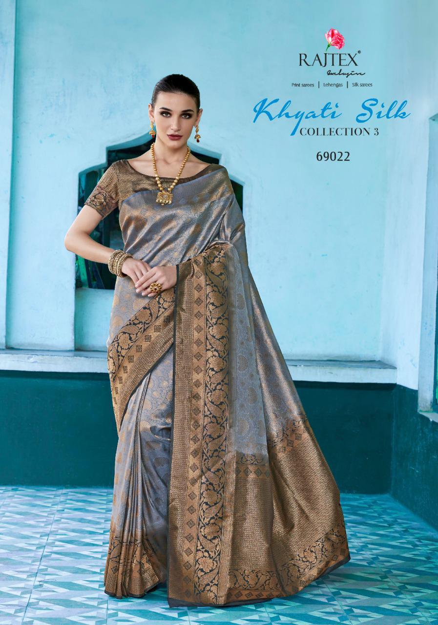 Khyati Silk C 3 By Rajtex 69021 Series Fancy Party Wear Silk Saree Catlog Wholesale Dealer Surat