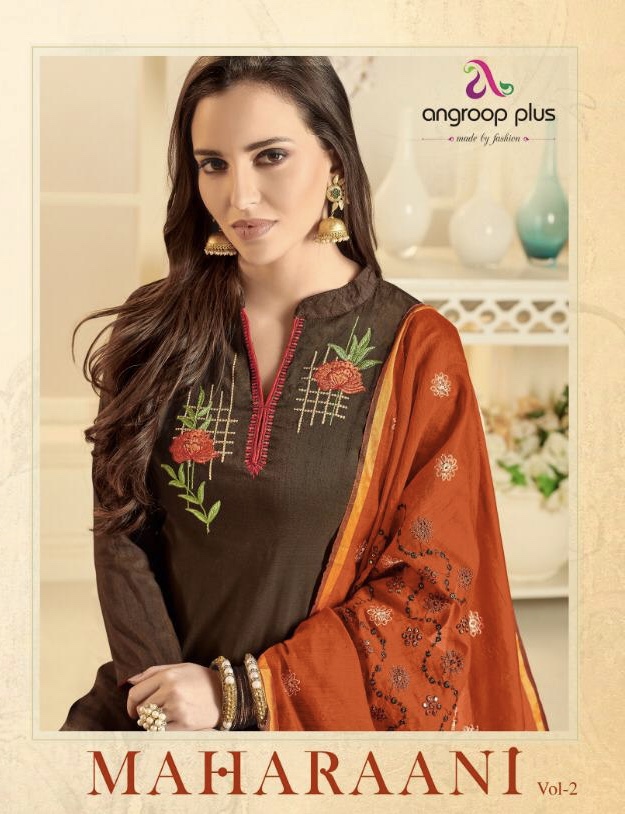Maharani Vol 2 By Angroop Plus 108 Series Fancy Banarsi Cotton Salwar Kameez Catlog Wholesaler Surat