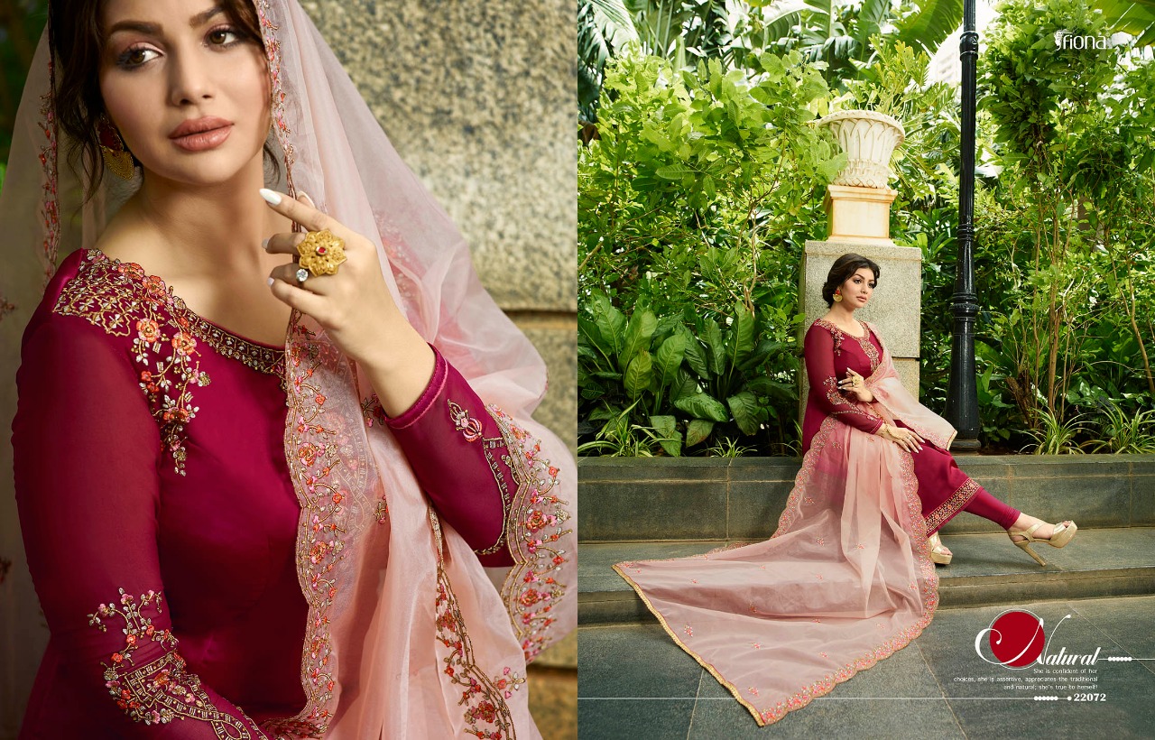 Fiona Ayesha Organza Silk Heavy Dupatta 22071 Series Satin Georgette Salwar Kameez Catlog Wholesale ...