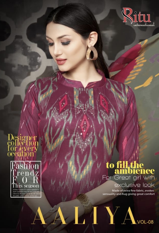 Aaliya Vol 8 By Ritu 8001 Series Fancy Pure Cotton Jam Silk Salwar Kameez Catlog Wholesaler Surat