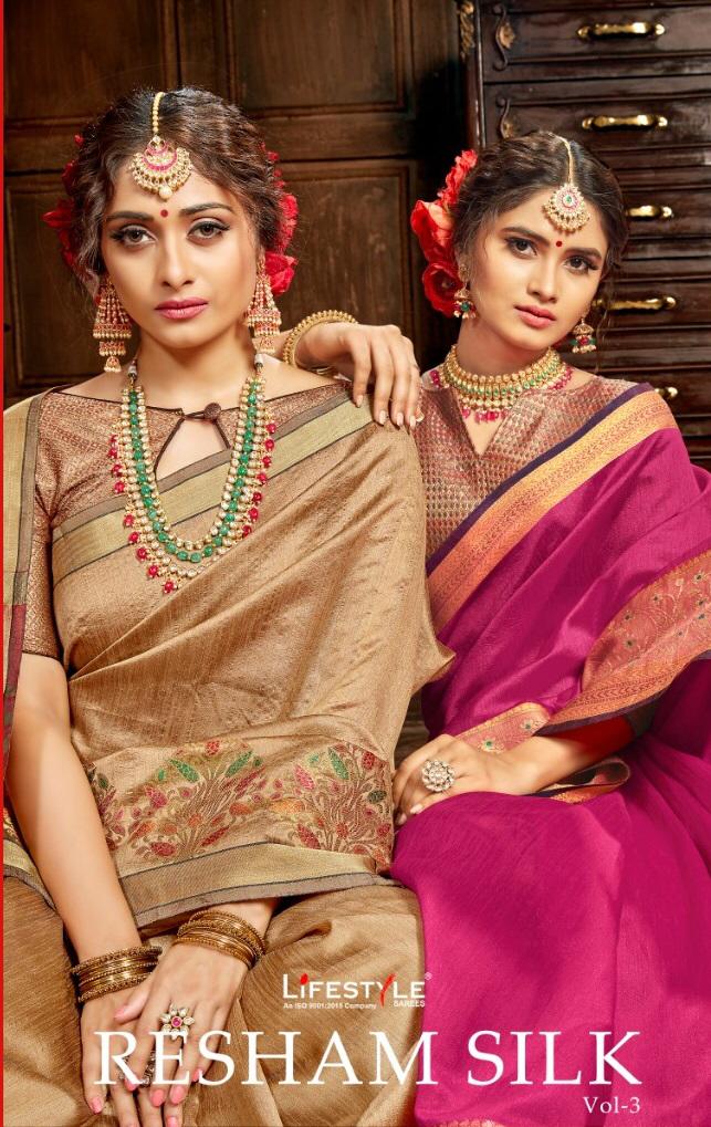 Resham Silk By Lifestyle 54661 Series Fancy Silk Saree Collection Wholesaler Surat