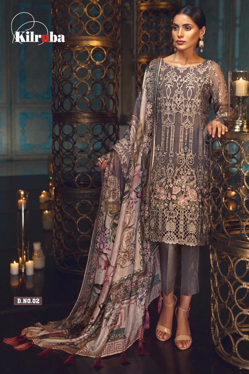 Jazmin Luxury Collection Nx By Kilruba 01 Series Fancy Georgette Embroidery Salwar Kameez Catlog Who...